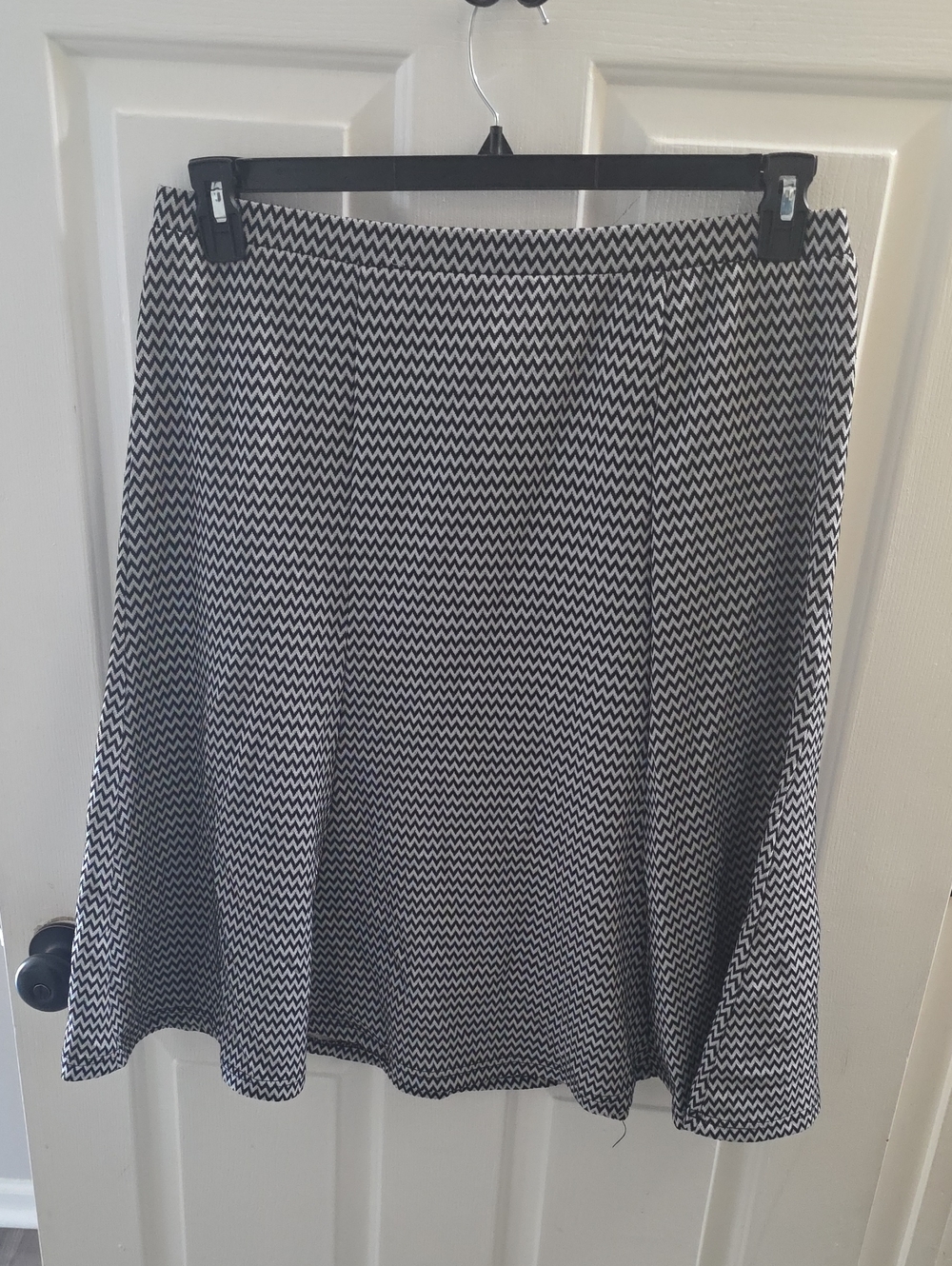 new directions Black and White Chevron Skater Skirt
